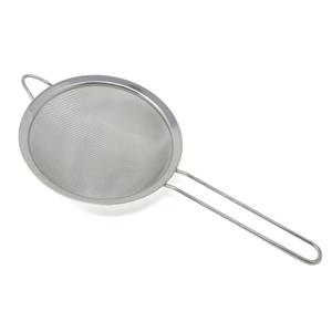 Concorde Keuken vergiet/zeef met steel - metaal - grijs - D18 x L37 cm -