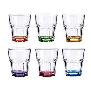 Vivalto Waterglazen/drinkglazen - 6x - kleurenmix - 285ml - 9 x 9,5 cm -