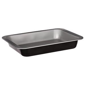 Ovenschaal of bakvorm/diepe bakplaat Backery Pro - metaal - anti-aanbak laag - zwart - 28 x 22 cm -