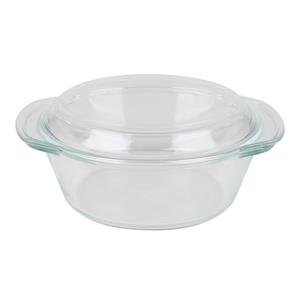 Chef Traiteur Ovenschaal van borosilicaat glas met deksel - rond - 1.5 Liter - 24 x 21 x 10 cm -