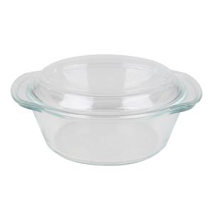 Chef Traiteur Ovenschaal van borosilicaat glas met deksel - rond - 2.1 Liter - 26 x 23 x 10,5 cm -