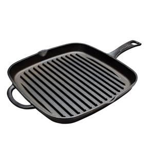 Svenska Living Grillpan vierkant - gietijzer - zwart - D26 cm -