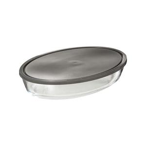 Ovenschaal met deksel - borosilicaat glas - ovaal - 3 Liter - x 24 x 6,7 cm -