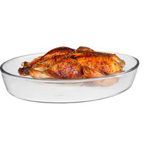 Marinex Ovenschaal van borosilicaat glas - ovaal - 4.0 Liter - x 27 x 6 cm - serveerschaal -