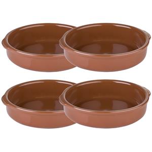 Regas 4x Ovenschalen/tapasschalen terracotta 17 cm van aardewerk -