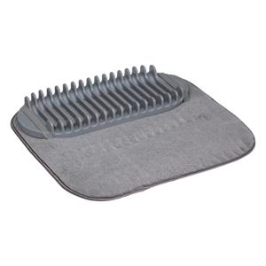 5five Afwas afdruipmat/afdruiprek set keuken - anti-slip - rubber - grijs - x 43 cm -