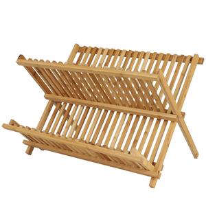 Bambou & Co afwas afdruiprek - lichtbruin - 43 x x 28 cm - Afwasrek voor borden en meer -