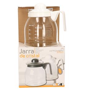 Thee/koffie pot met wit deksel en handvat 1 liter -