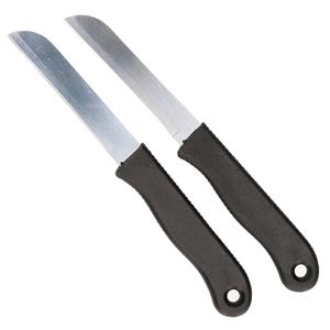 Keukenmesjes/aardappelschilmesjes - 2x stuks - kunststof - zwart - 18 cm -