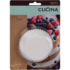 Muffin en cupcakes vormpjes - papier - wit - set 100x stuks - Dia 5 cm -