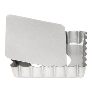 Patisse Vierkante mini taart/quiche bakvorm zilver 10 cm -