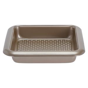 La Cucina Vierkante bakvorm/cakevorm met anti-aanbak laag zilver 25 x 25 cm -