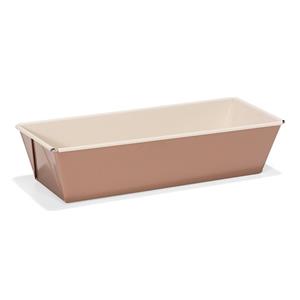 Patisse Rechthoekige rose gouden bakvorm voor cake 25 x 11 x 7 cm -