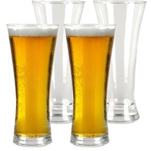 Excellent Houseware Bierglazen - 4x - 320 ml/0,32L - glas - drinkglazen -