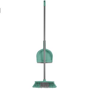 Urban Living Stoffer en blik met lange steel - 120 cm - kunststof - mintgroen - bezem -