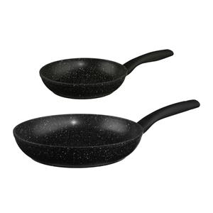 Secret de Gourmet Koekenpannen set 2x stuks - Alle warmtebronnen - Zwart - Dia 20/26 cm -