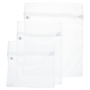 5five Set van 3x stuks waszakjes/wasnetjes wit in 3 formaten 30, en 50 cm -