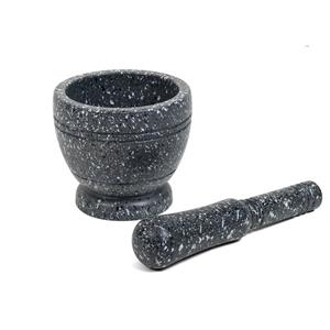 Gerimport Vijzel met stamper - antraciet grijs - graniet - D10 cm - zware kwaliteit - keuken artikelen -