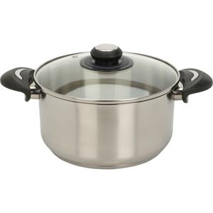 Excellent Houseware Kookpan met deksel - RVS/glas - 3.5L - D22 x H11.5 cm -