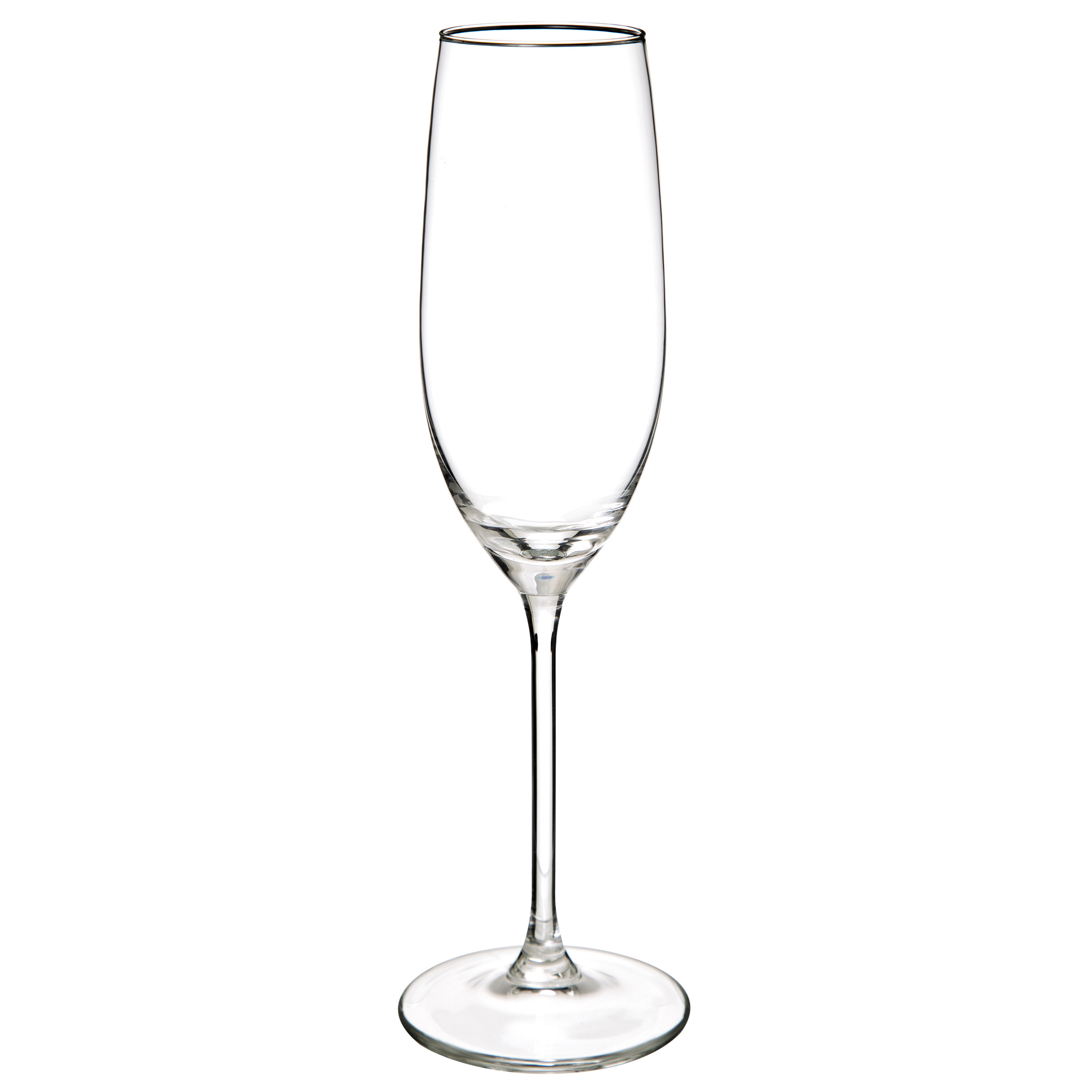 Secret de Gourmet Champagneglazen set Lina - doosje 6x stuks - chique transparant glas - 21 CL -
