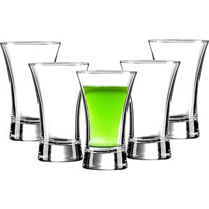 Shotglaasjes/borrelglazen Krosno - transparant glas - 6x stuks - ml -