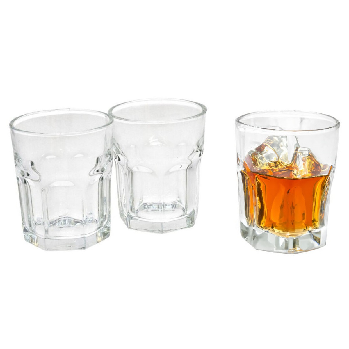 Gerimport Waterglazen/drinkglazen tumblers Elvira - transparant glas - 3x stuks - 256 ml -