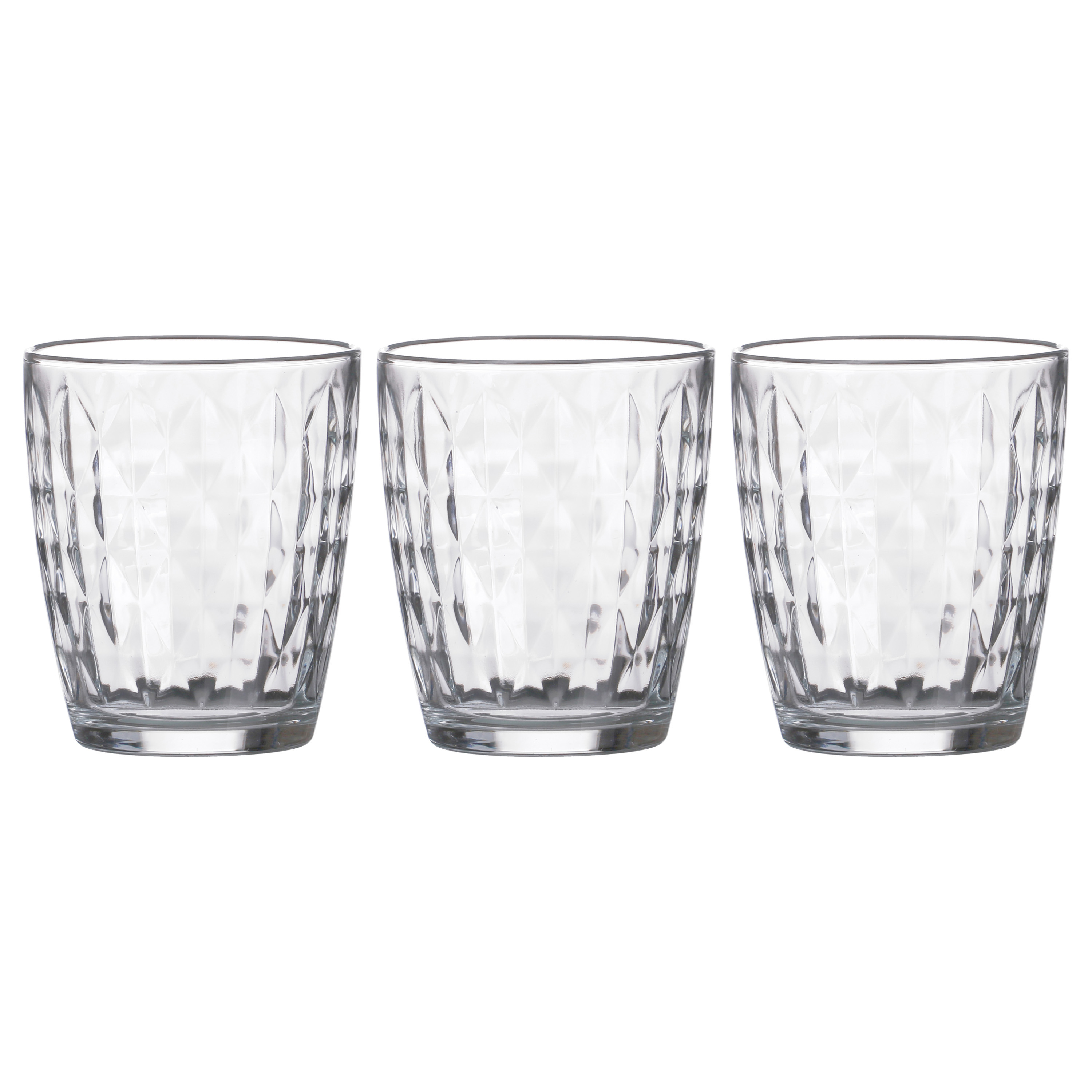 LAV water/drinkglazen Artemis - gedecoreerd glas - 3x stuks - 340 ml -
