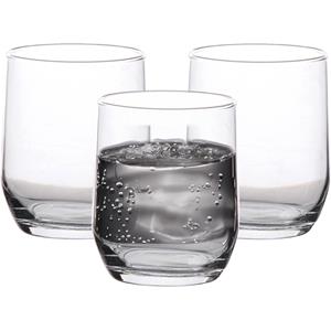 LAV Waterglazen tumblers Elvia - transparant glas - 3x stuks - 315 ml -