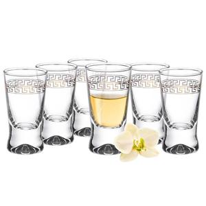 Shotglaasjes - 6x - gold collection - 25 ml - glas - borrelglazen -