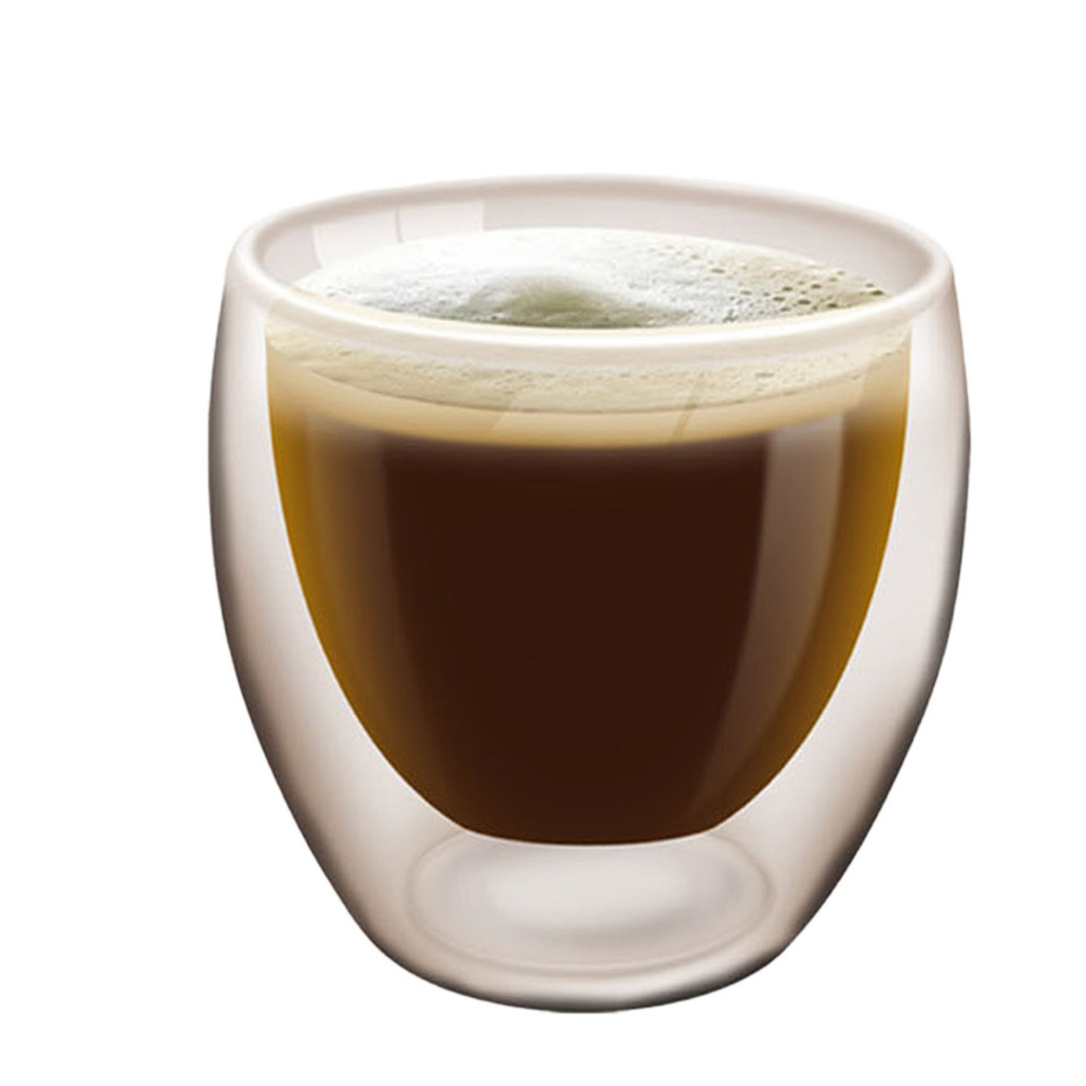 Haushaltshelden koffieglas/theeglas dubbelwandig - 1x - lungo glas - 200 ml -
