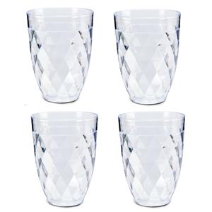 Leknes Drinkglazen/waterglazen met karaf 1.5 liter - kunststof - met 4 glazen 180 ml -