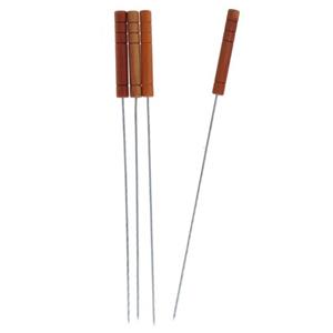 Gerimport 4x Barbecuespiezen/vleespennen houten handvat 32 cm -