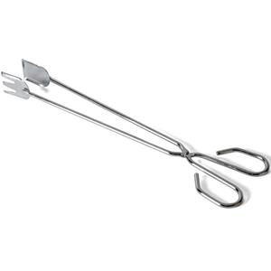 Gerimport Barbecuetang/vleestang RVS zilver met vork/lepel kartelrand 35 cm -