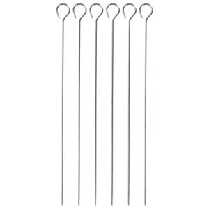 Merkloos BBQ spiezen - 6x stuks - RVS - cm - vleespennen voor vlees - barbecue accessoires -