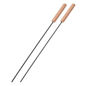 Vaggan BBQ spiezen - 2x stuks - metaal - cm - vleespennen voor vlees - barbecue accessoires -