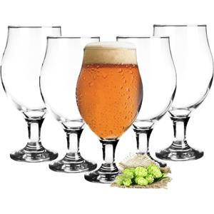 Glasmark Bierglazen - 6x - op voet - 500 ml - glas - speciaal bier -