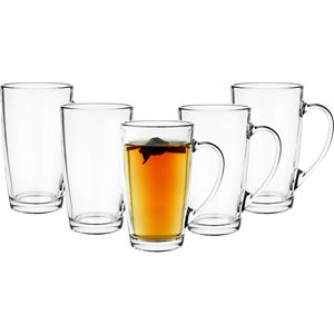 Glasmark Theeglazen/koffie glazen Sheffield - transparant glas - 6x stuks - 440 ml -