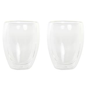 Items koffieglazen/theeglazen dubbelwandig - set 2x - latte macchiato glazen - 350 ml -