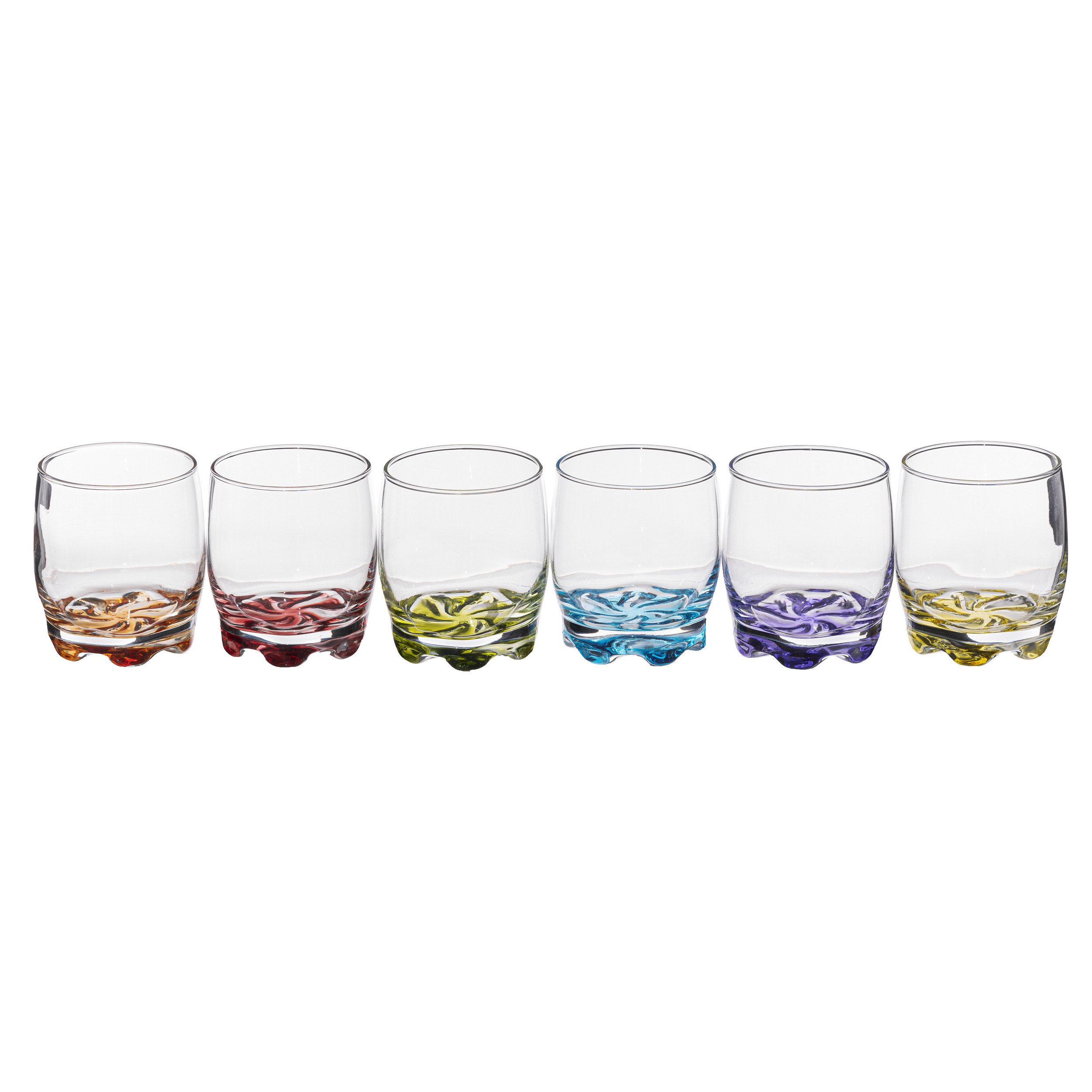 Secret de Gourmet Set van 6x stuks drinkglazen/waterglazen kleurenmix 310 ml -