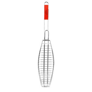 BBQ/barbecue rooster - klem grill - metaal - 72 x 14 x 1 cm - Speciaal voor vis -