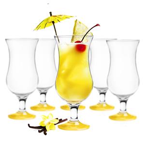 Glasmark Cocktail glazen - 6x - 420 ml - geel - glas - pina colada glazen -