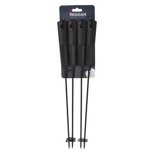 Vaggan BBQ spiezen - 4x stuks - metaal - cm - vleespennen voor vlees - barbecue accessoires -