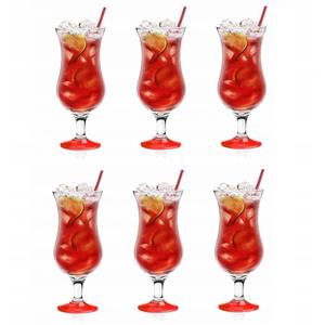 Glasmark Cocktail glazen - 6x - 420 ml - rood - glas - pina colada glazen -