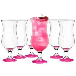 Glasmark Cocktail glazen - 6x - 420 ml - roze - glas - pina colada glazen -