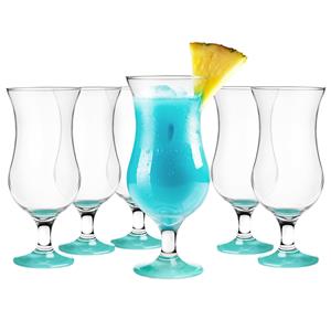 Glasmark Cocktail glazen - 6x - 420 ml - turquoise - glas - pina colada glazen -