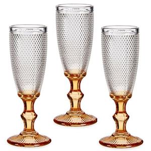 Vivalto Luxe Monaco serie Champagneglazen set 6x stuks op goud voet 180 ml -