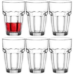 Bormioli Rocco Set van 6x stuks tumbler waterglazen/drinkglazen transparant 360 ml -