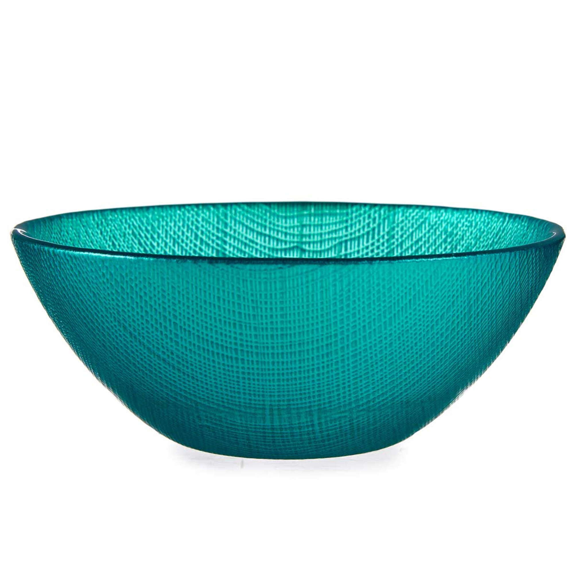 Vivalto Kommetjes/serveer schaaltjes - Murano - glas - D15 x H6 cm - turquoise blauw - Stapelbaar -