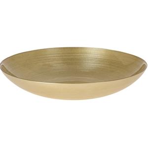 Merkloos Decoratie schaal/fruitschaal - glas rond - goud - D30 x H6 cm -