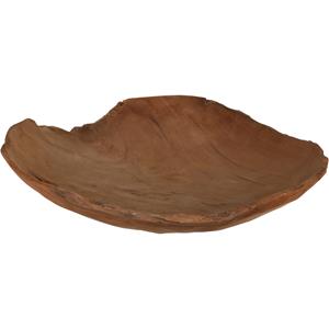 H&S Collection Fruitschaal/fruitmand - teak hout - D30 cm -